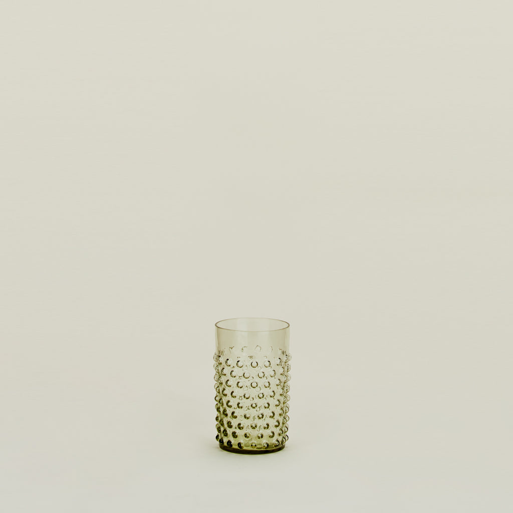 Olive Green Etched Glass Tumbler Set