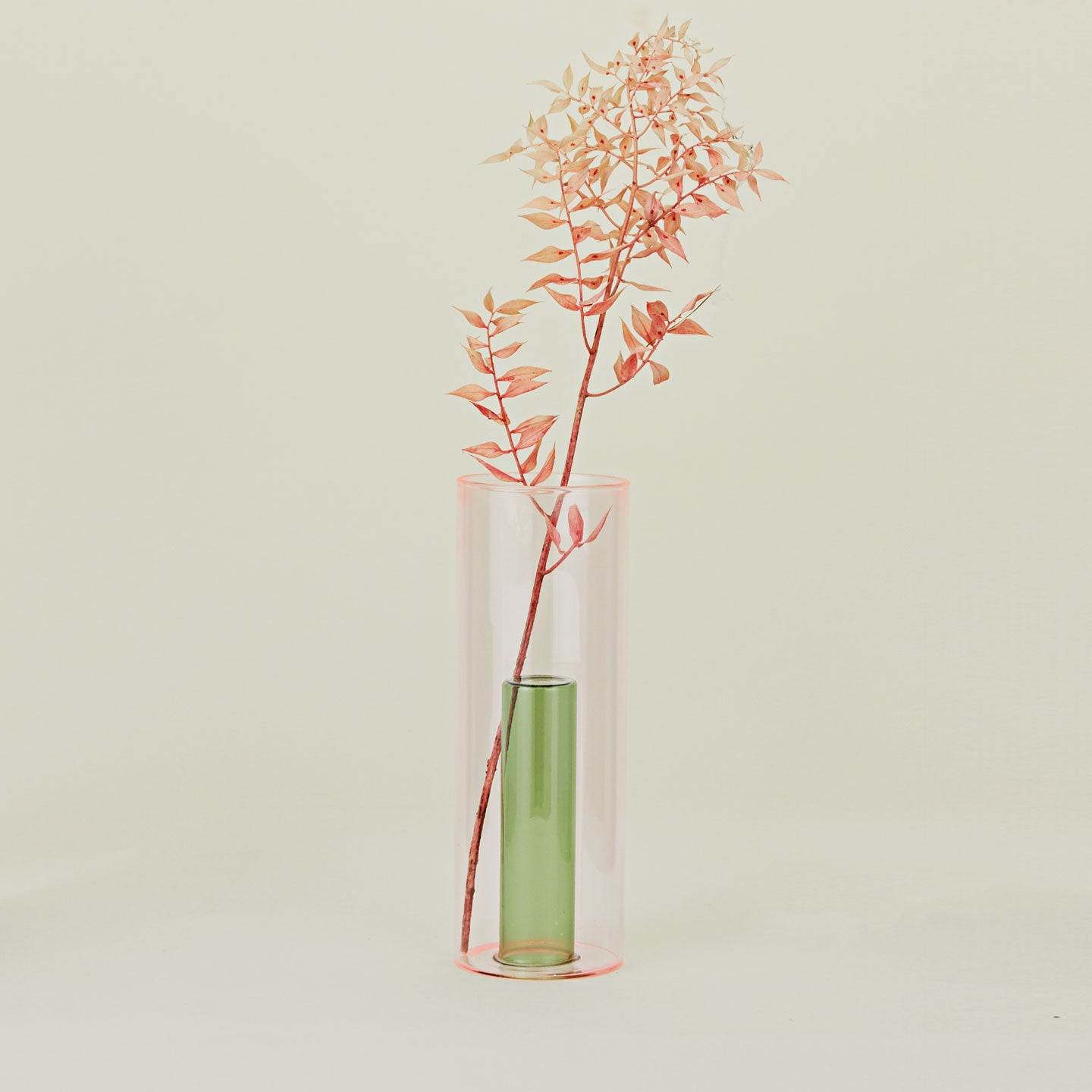 Reversible Glass Vase - Green/Pink