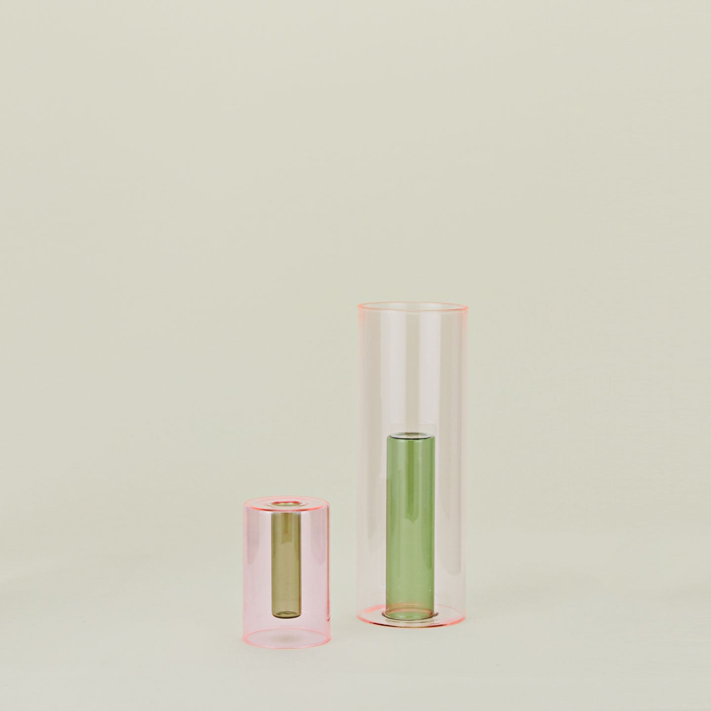 Reversible Glass Vase - Green/Pink