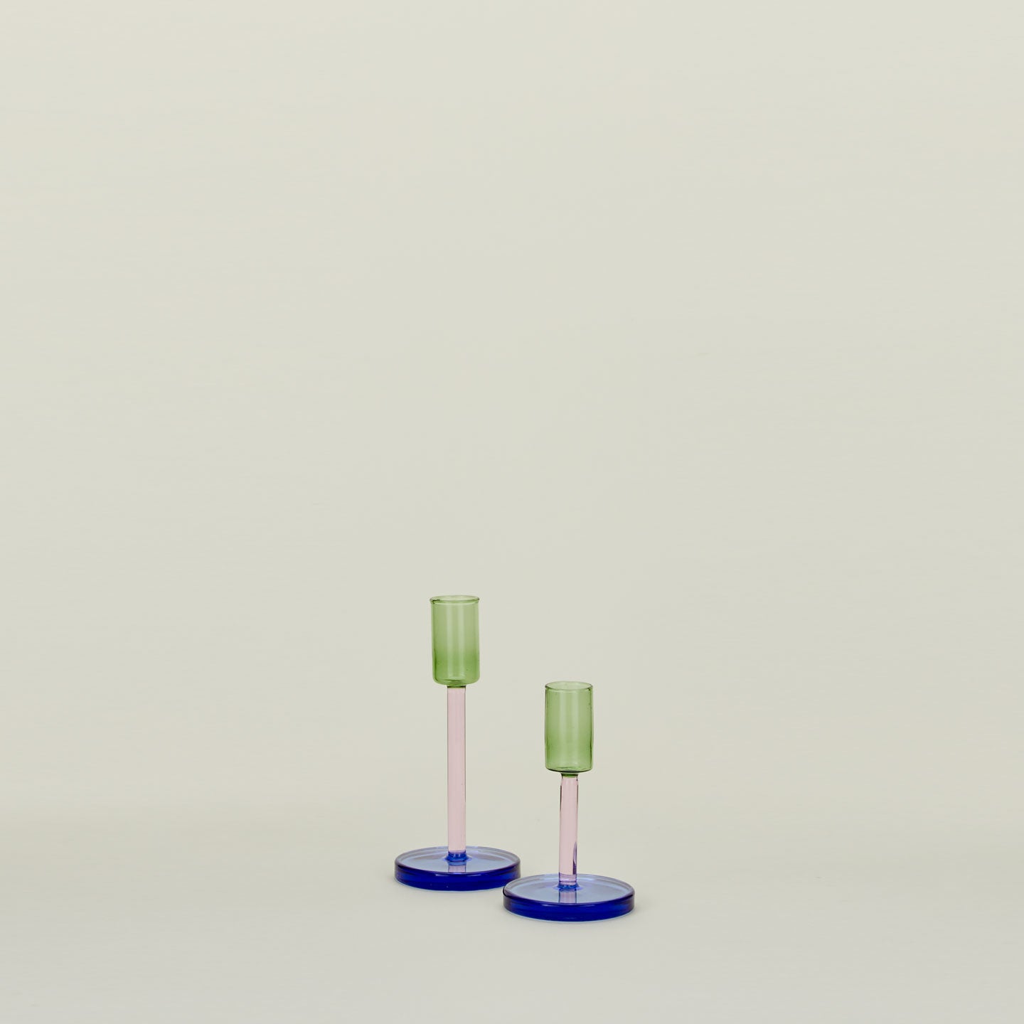 Color Block Candle Holder - Green/Pink