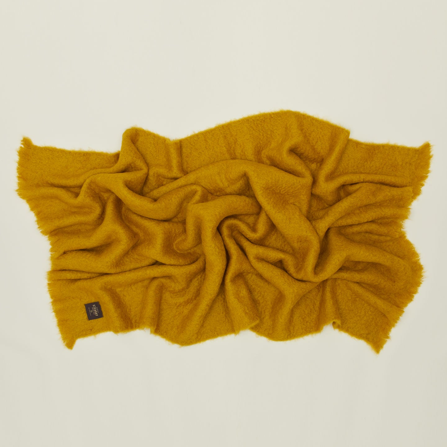 Solid Mohair Throw Mustard Hawkins New York