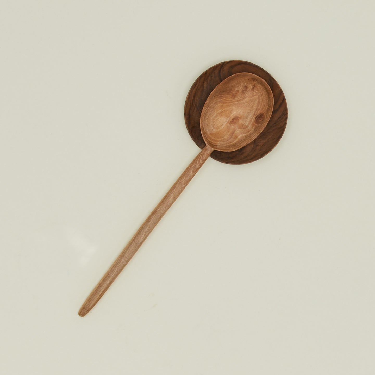 Walnut spoon rest with spoon