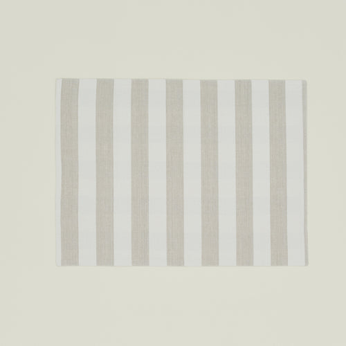 Essential Striped Placemat, Set of 4 - Ivory/Flax