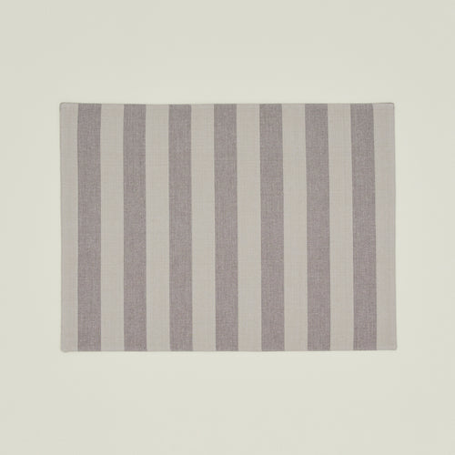 Essential Striped Placemat, Set of 4 - Light Grey/Dark Grey