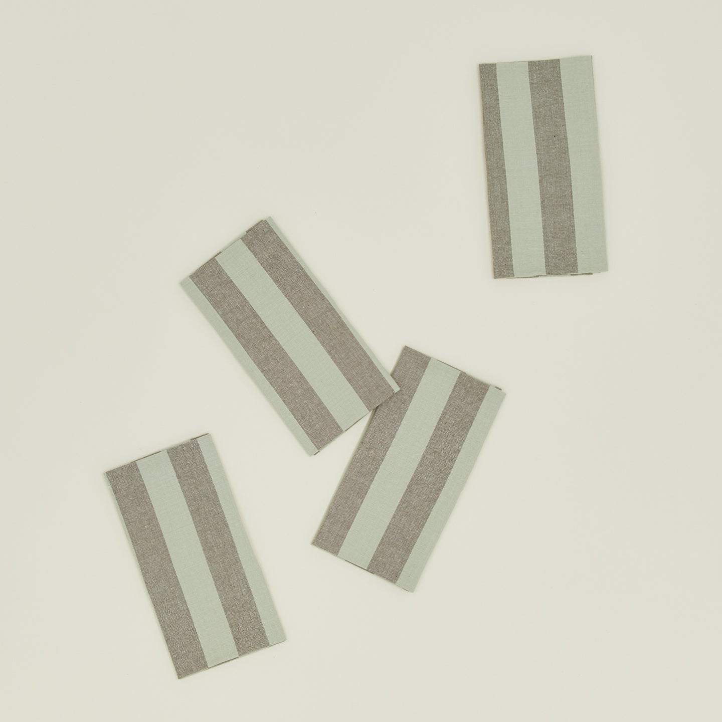 Essential Striped Dinner Napkin, Set of 4 - Olive/Sage