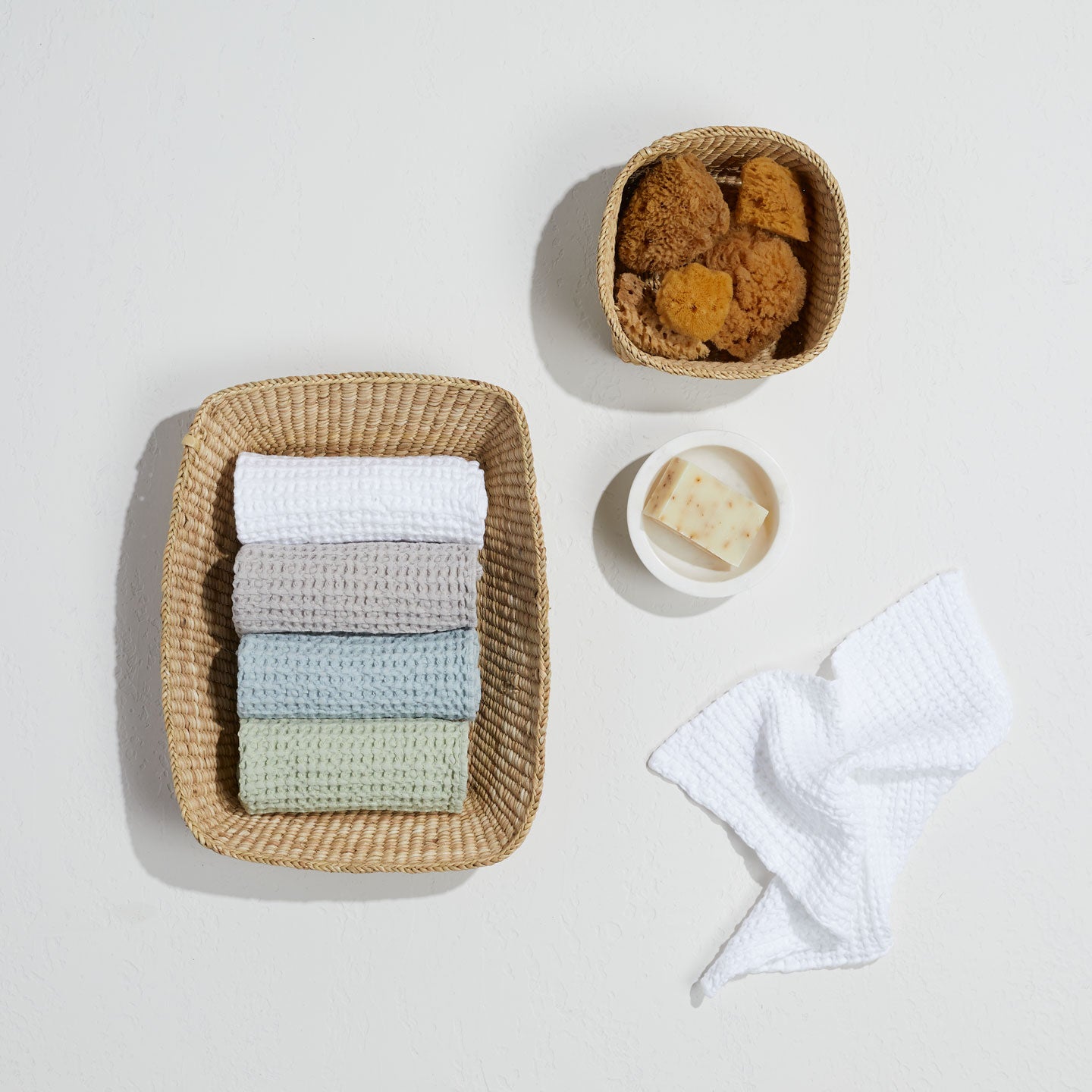 Simple Waffle Towel - Sage