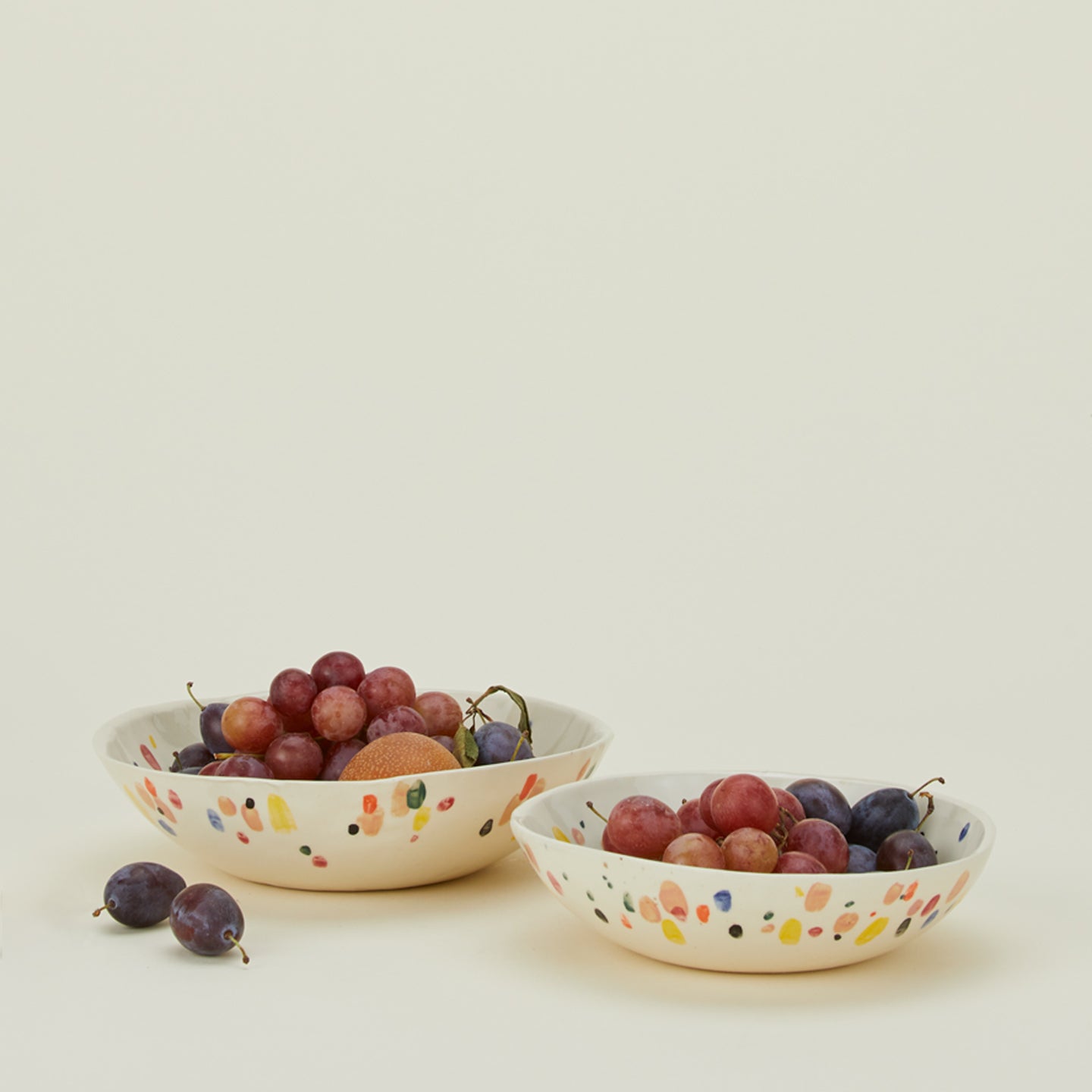 Small and Large confetti bowl with fruit