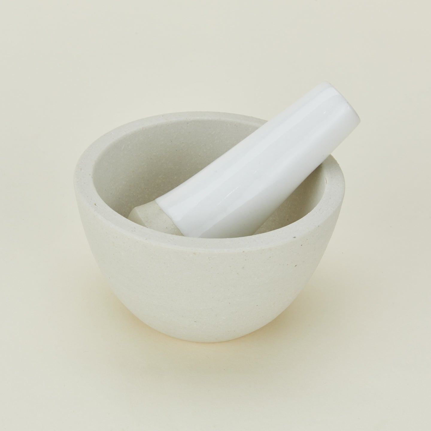 Close up view of Atelier Trema mortar and pestle