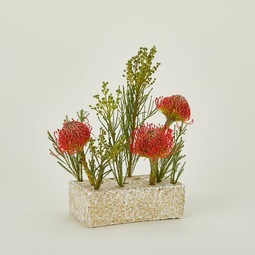 Bloomist Ikebana block vase with florals