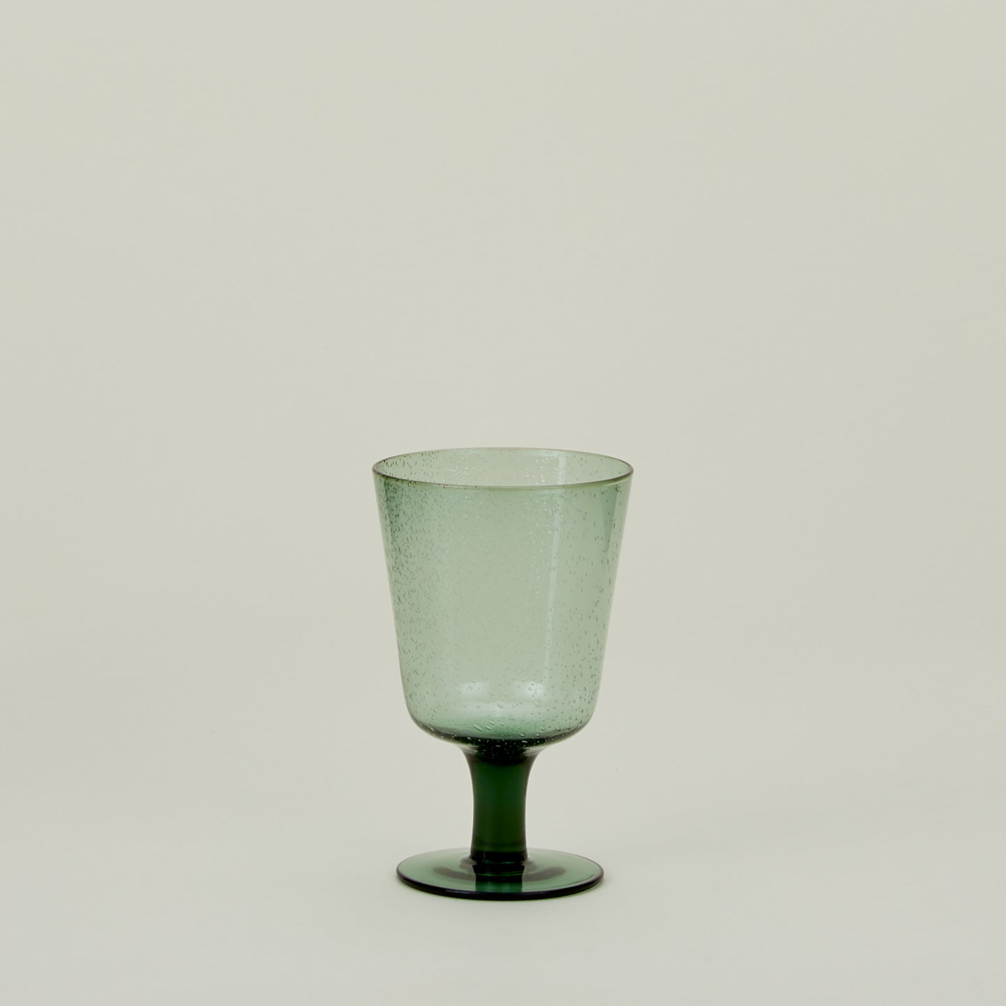 Stemmed Wine Glass in Jade.