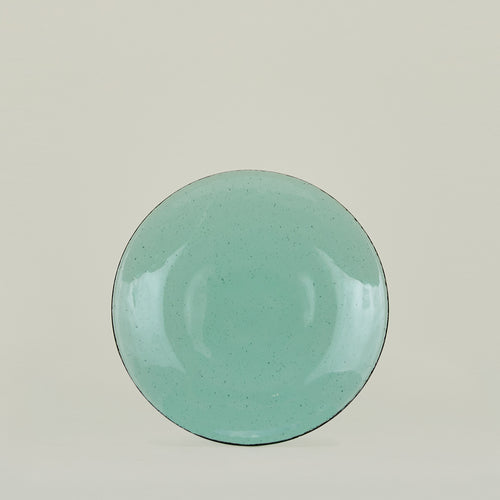 Glass Salad Plate in Jade.