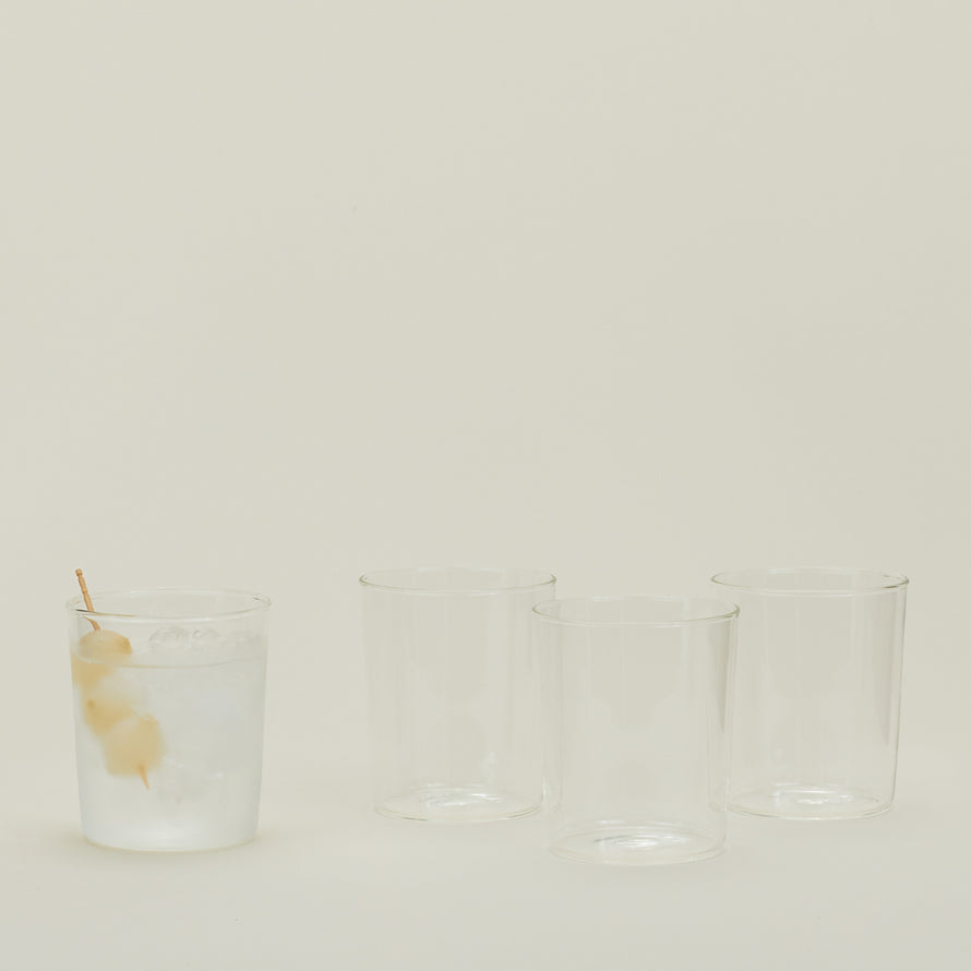 Four Medium Essential Glasses in Clear.