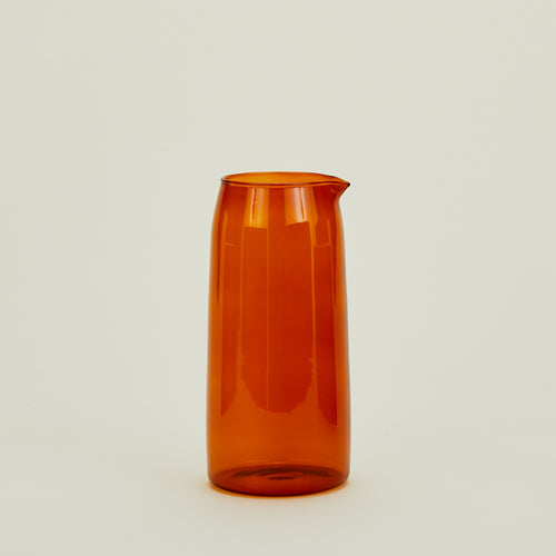 Essential Glassware Pitcher in Terracotta.