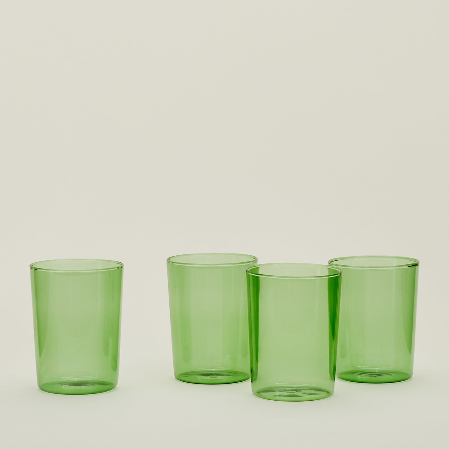 Four Large Essential Glasses in Green.