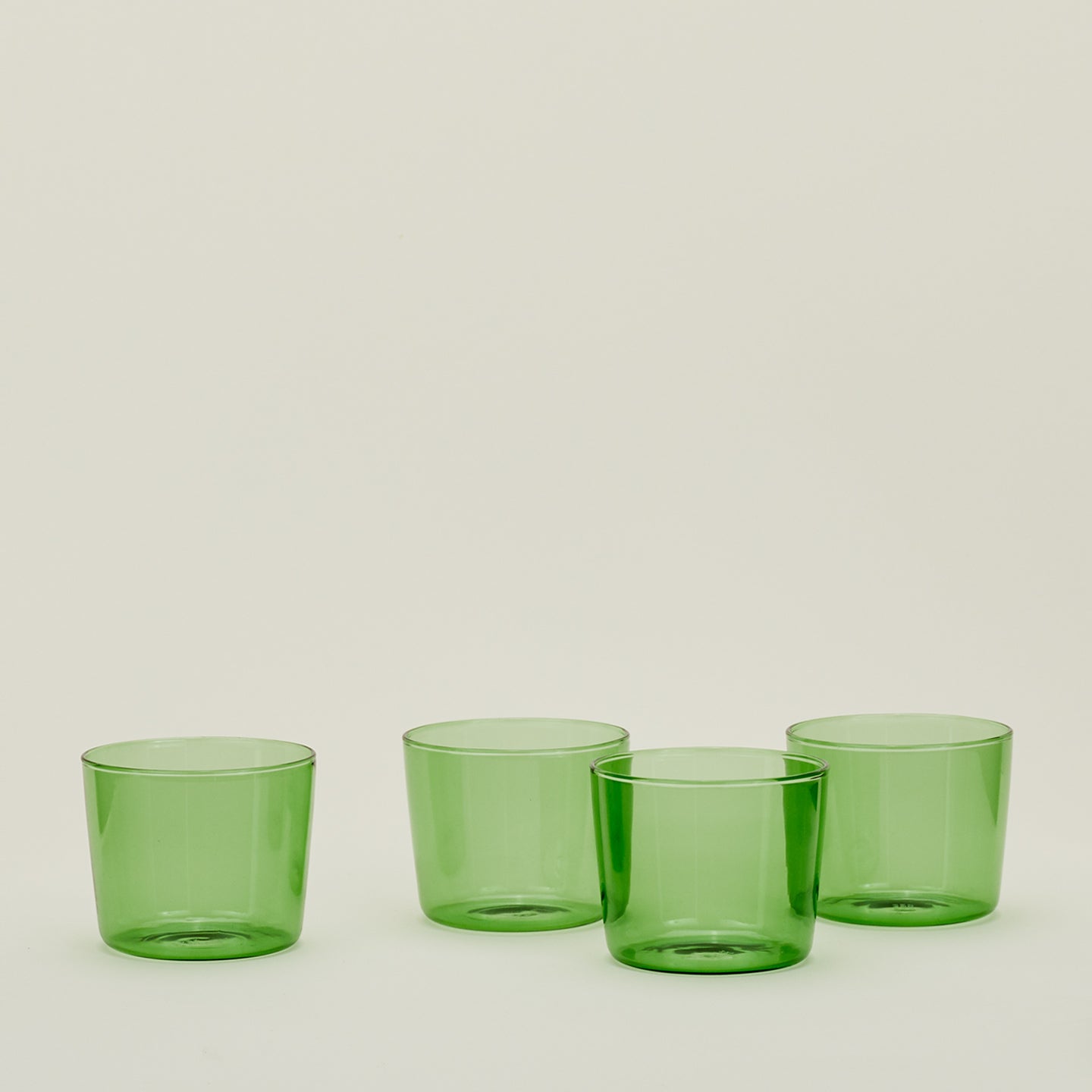 Four Small Essential Glasses in Green.