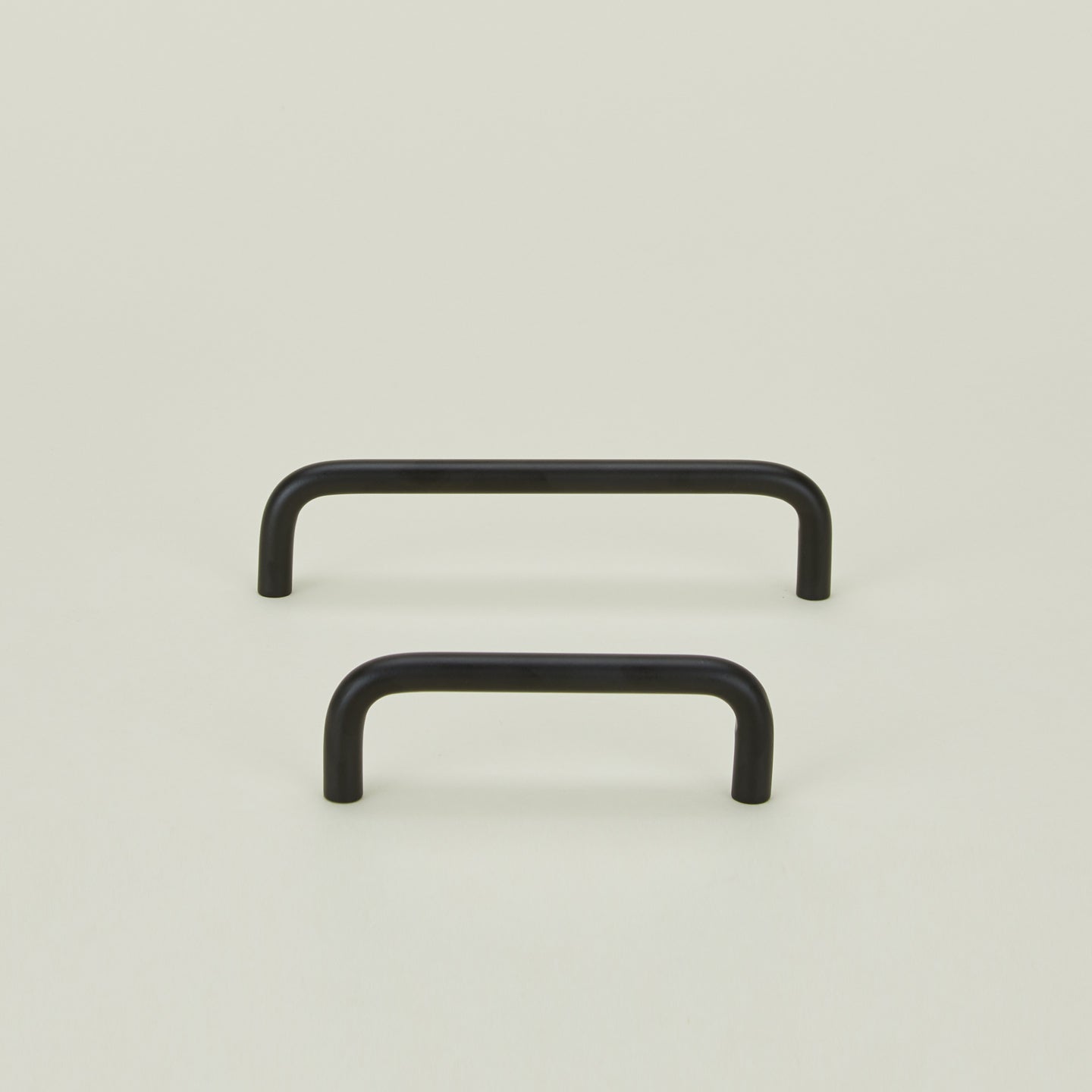 Small and large drawer pulls in Black.