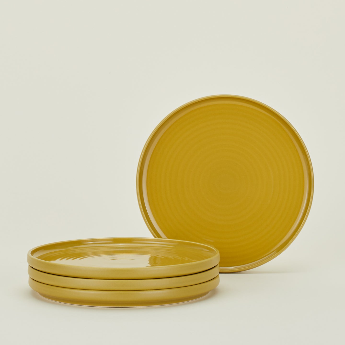 Four Essential Salad Plates in Mustard.