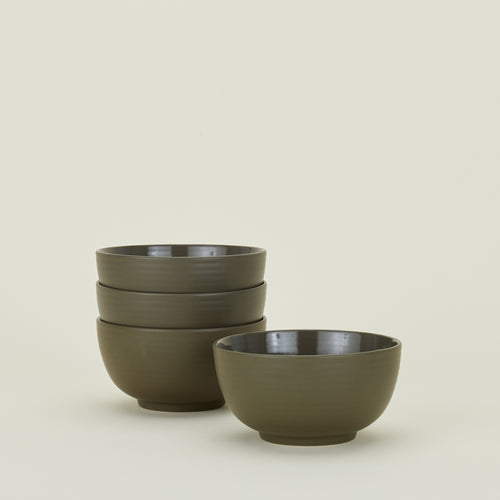 Four Essential Large Bowls in Olive.