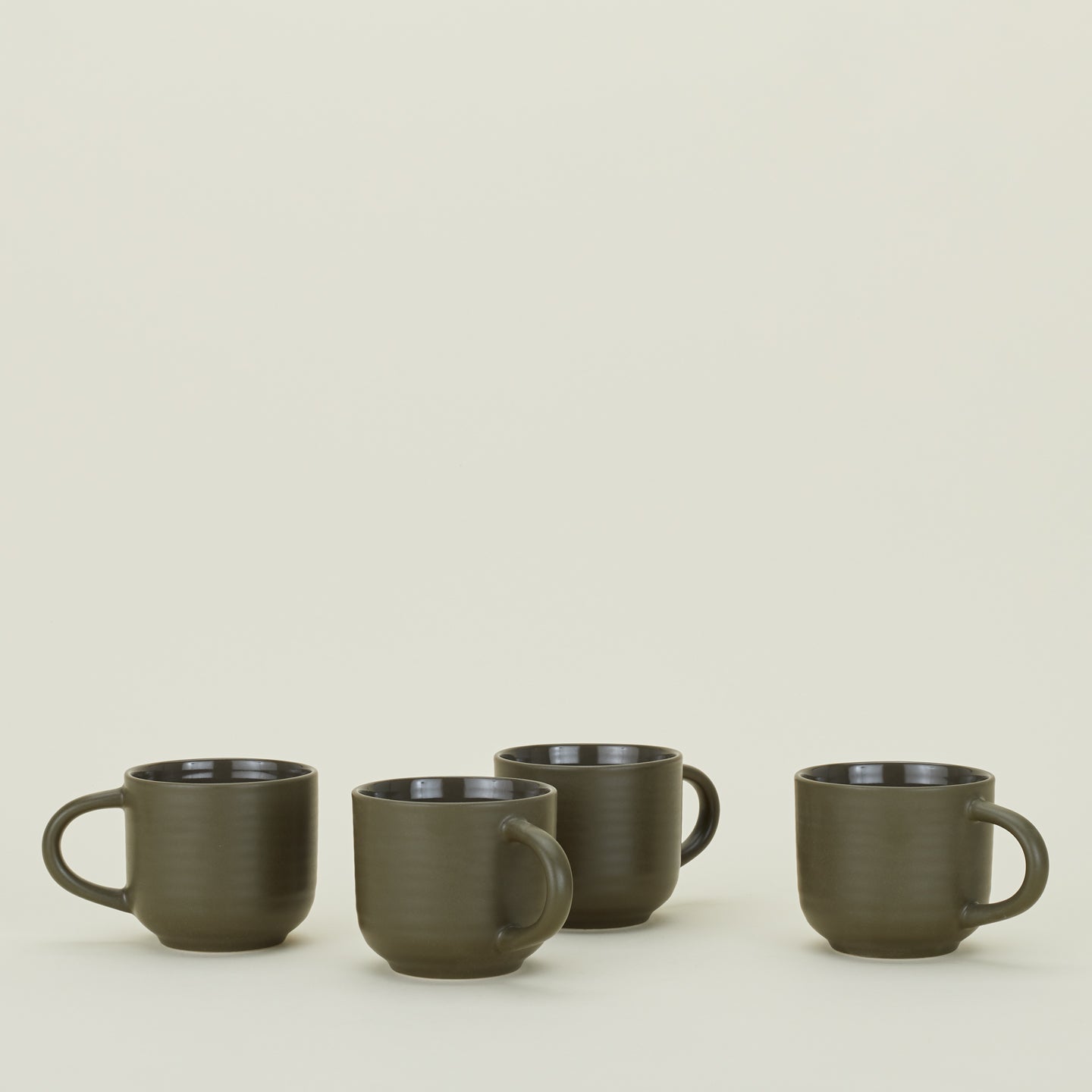 Four Essential Mugs in Olive.