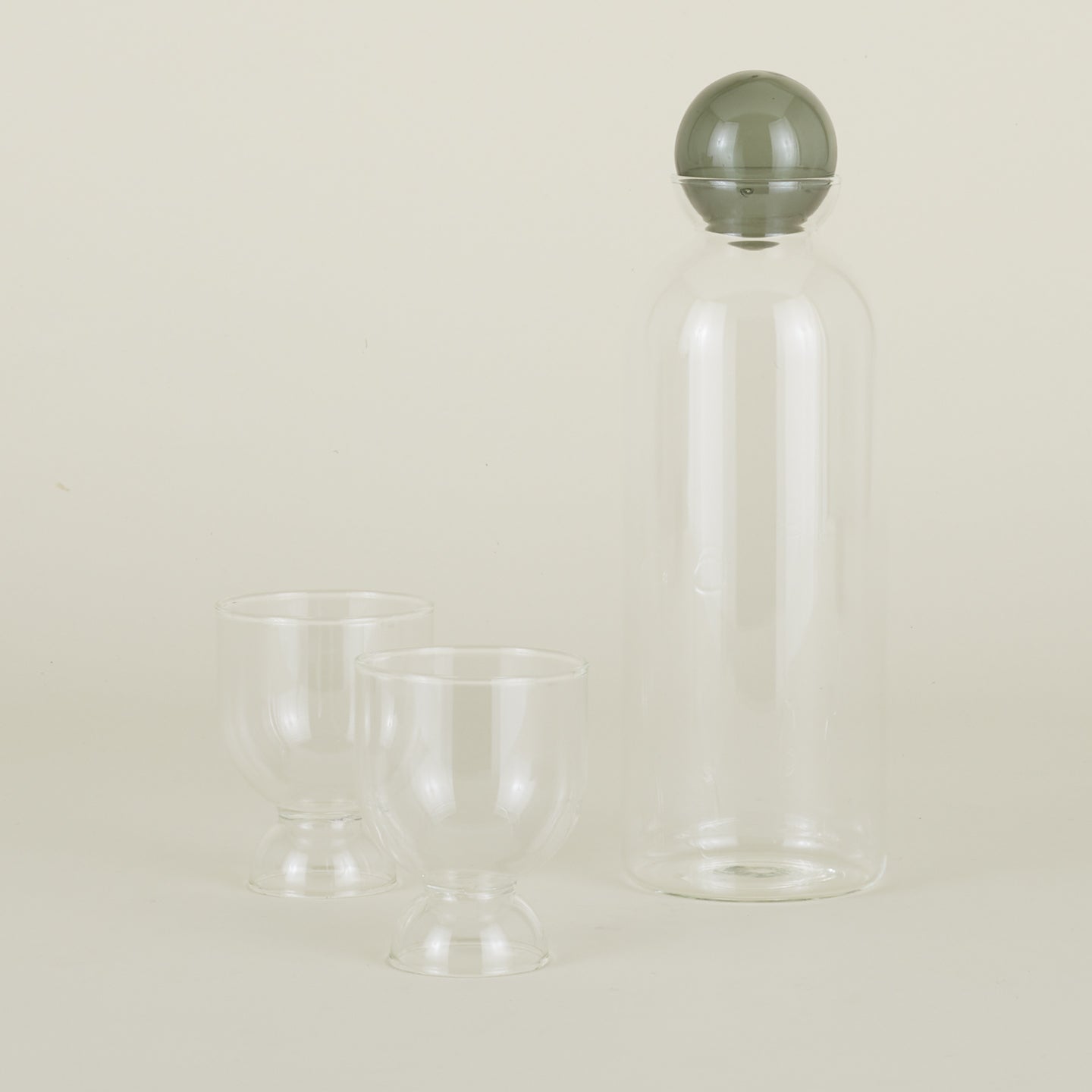 Set of two Still Glasses and Still Carafe.