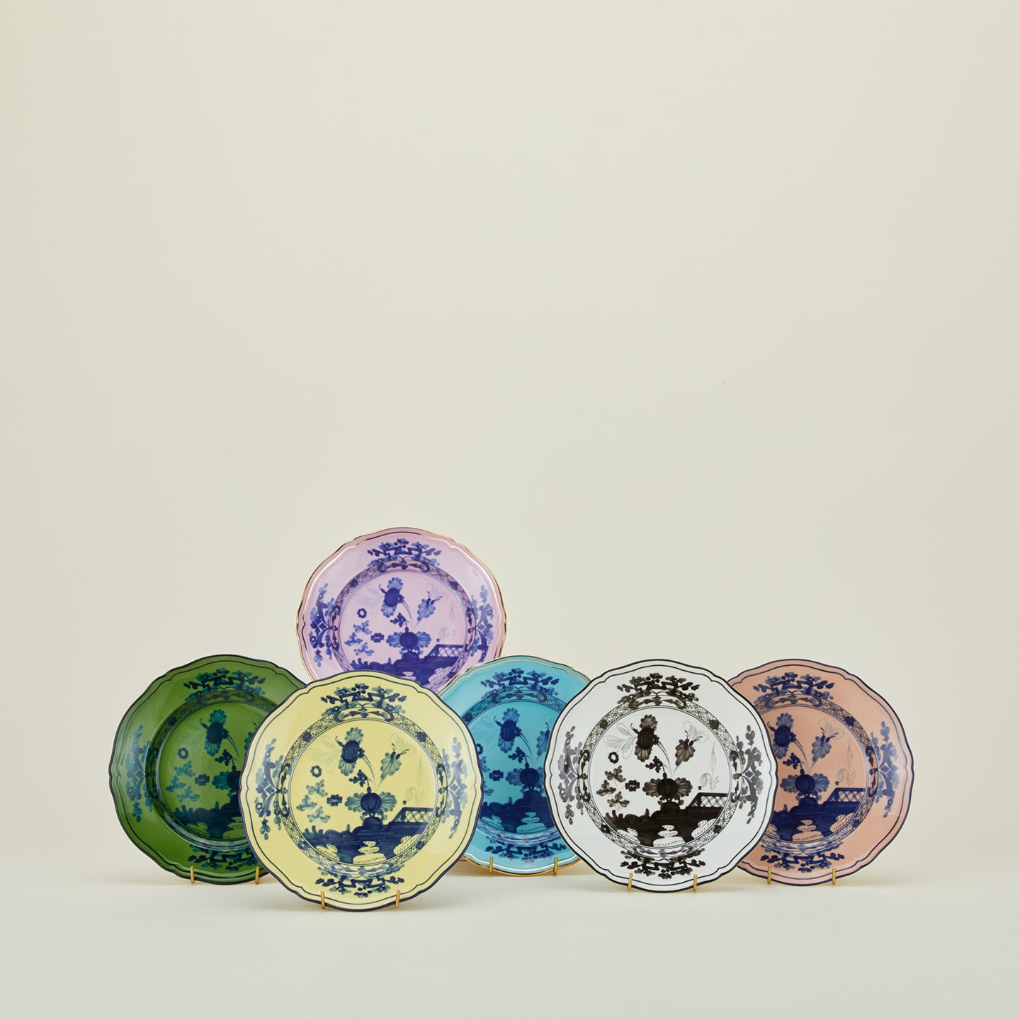 Ginori dessert plates in various colors