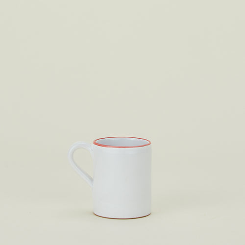 Jore Copenhagen bistro mug in white with red rim