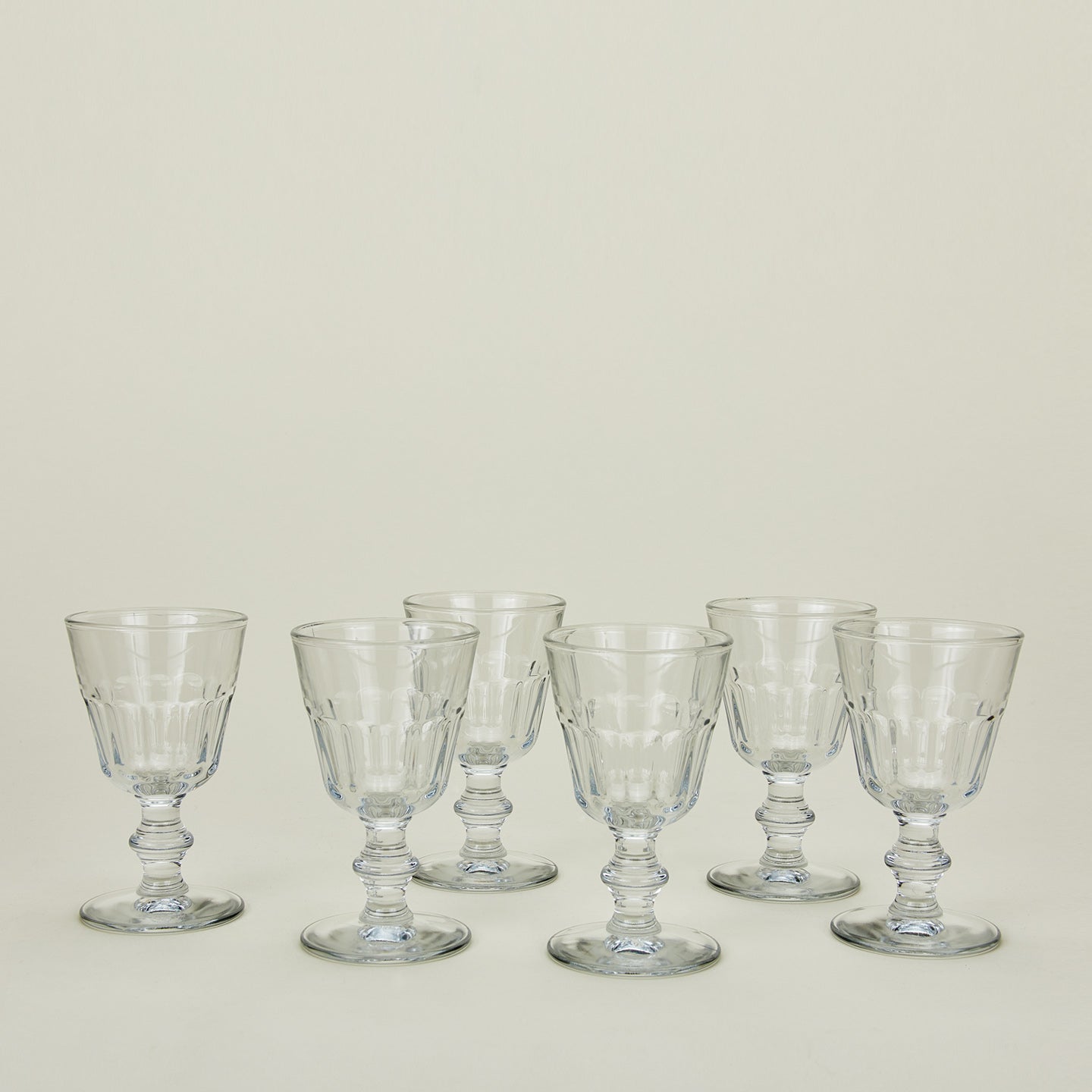 Six Perigord wine glasses.