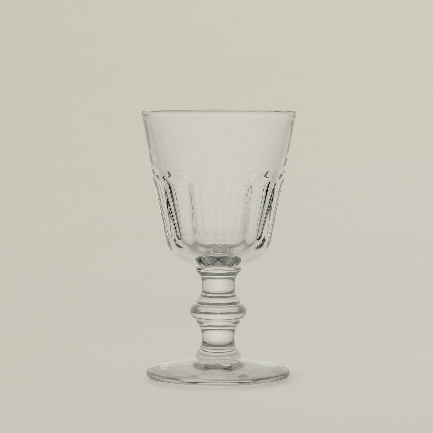 Close up of a Perigord wine glass.