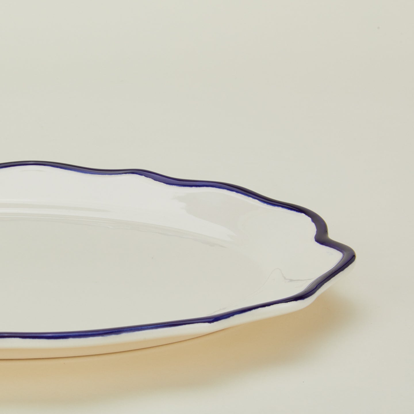 close up of ogee edge oval platter