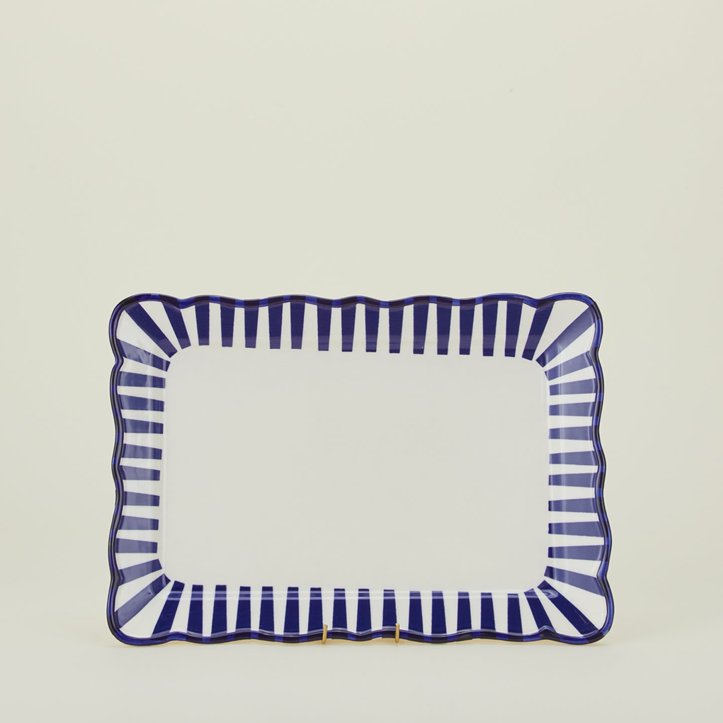 Maison Madison striped edge rectangular platter.