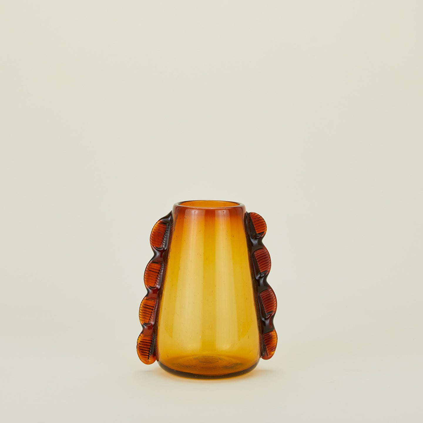 Betta glass amber vase.