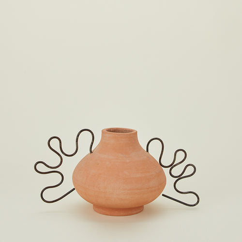 Ines terracotta and iron vessel.