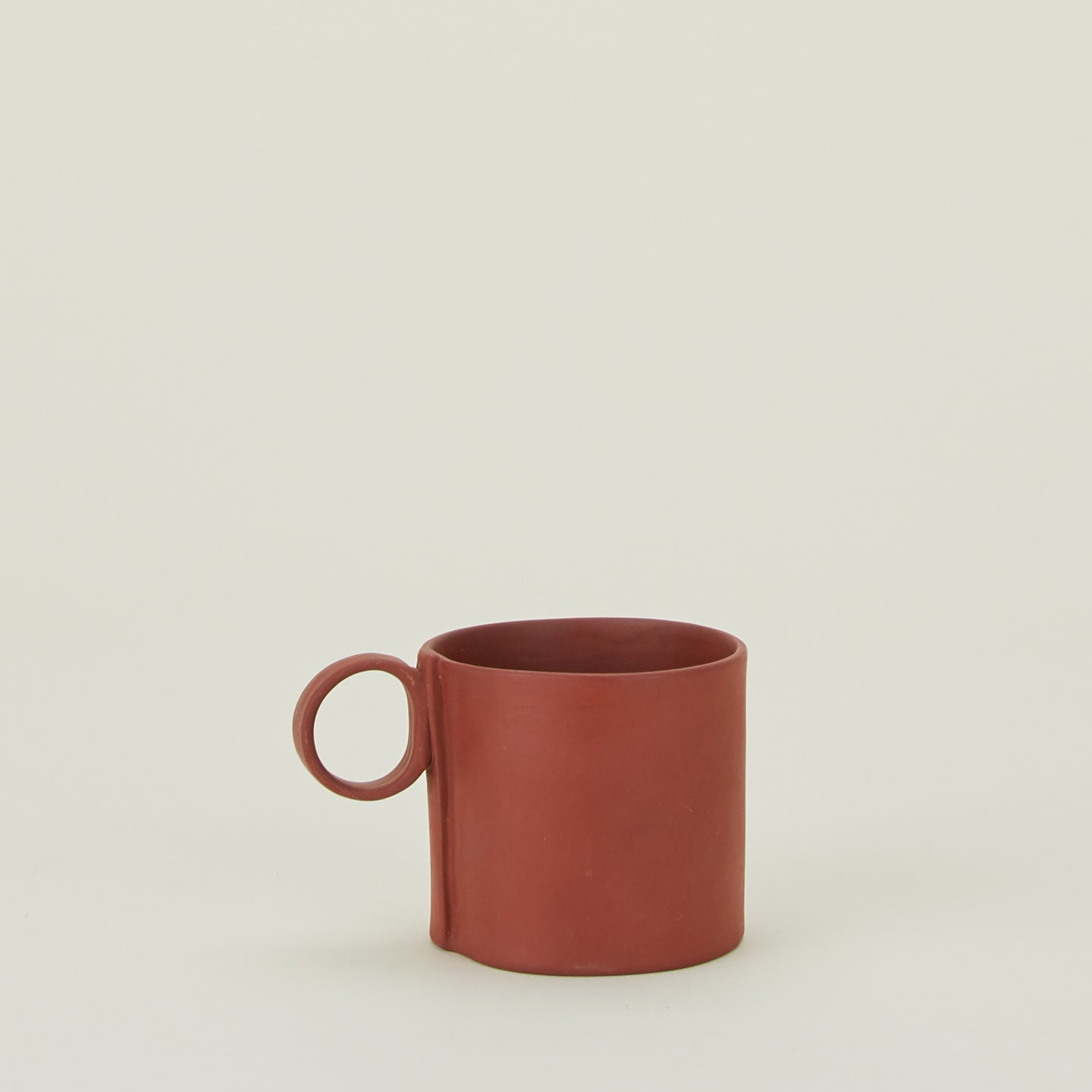 Loop Handled Mug in Terracotta.