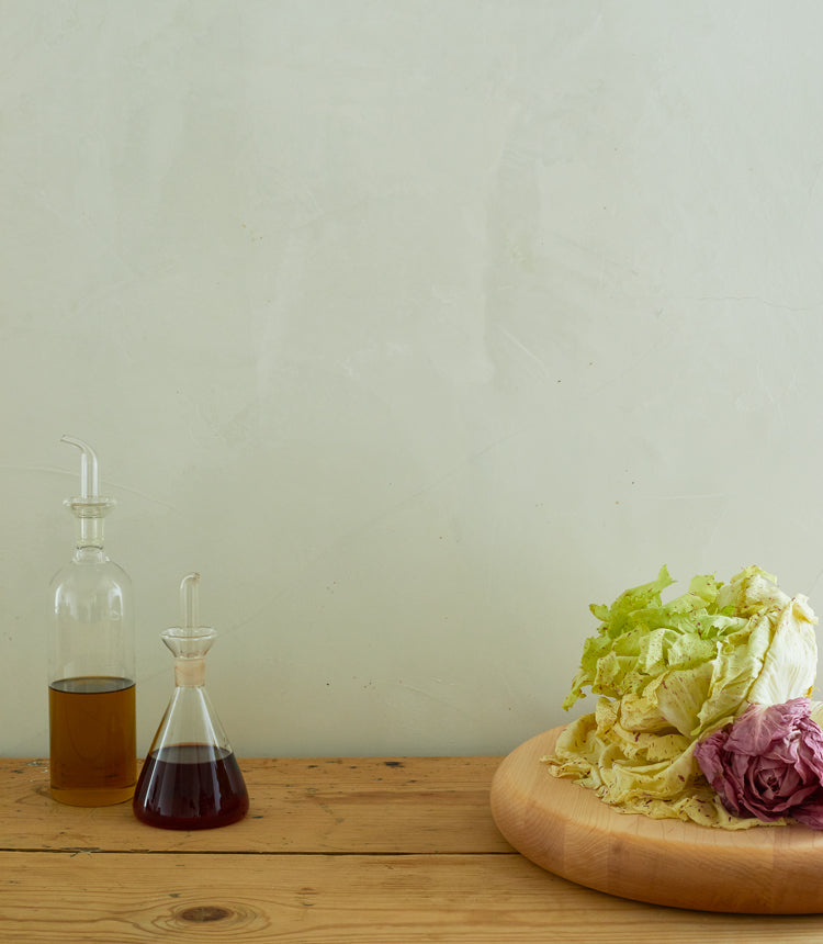 Salad ingredients on a table. 