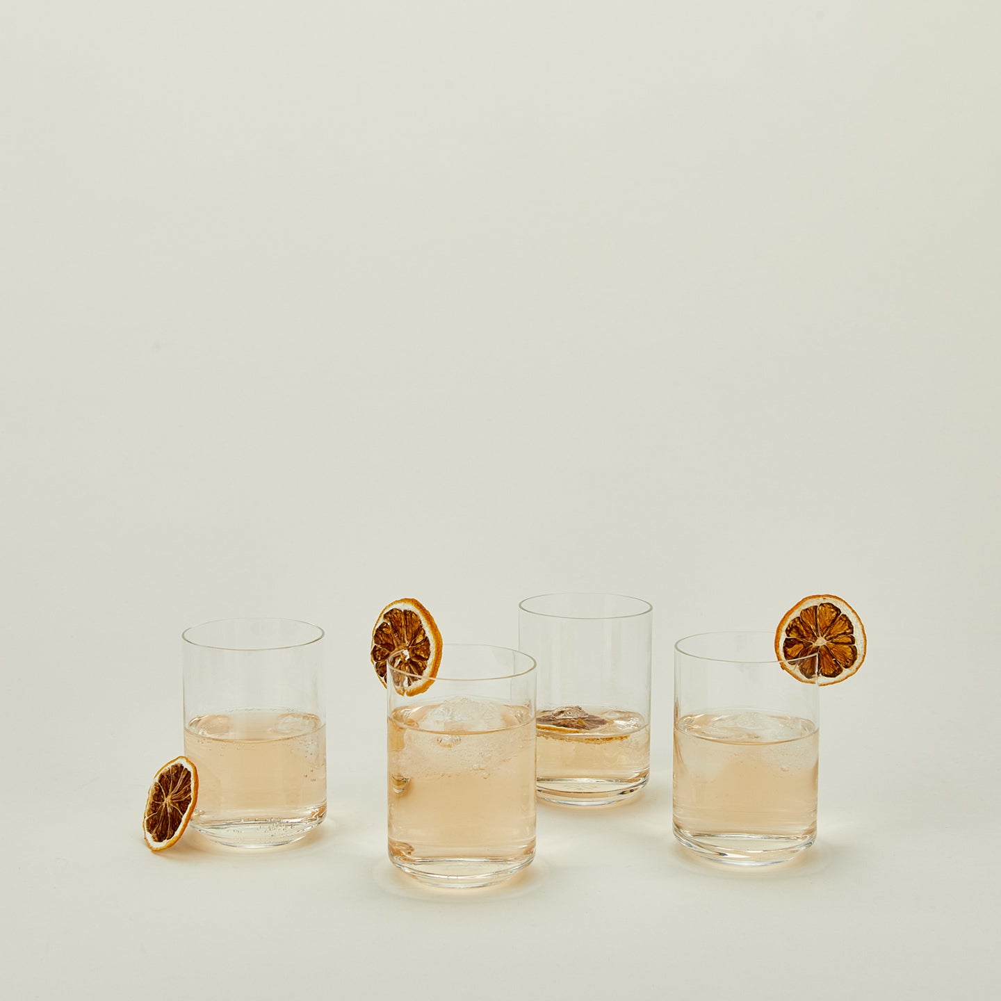 Simple glassware tumbler filled