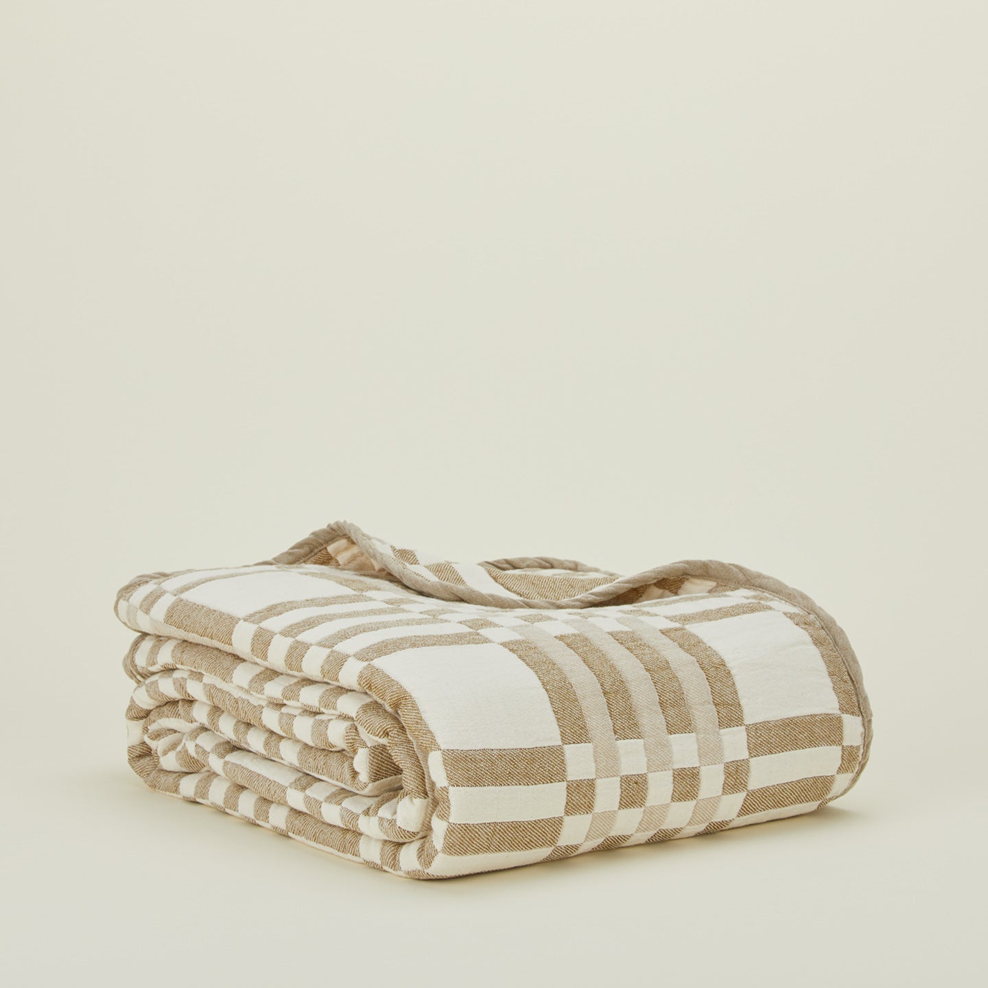 Beige plaid blanket sale