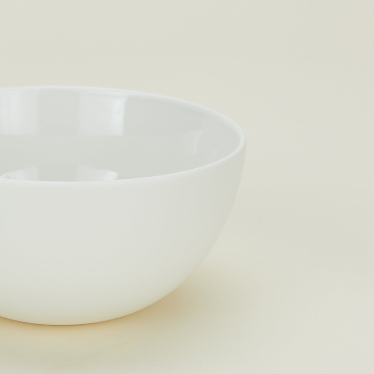 Close up view of Simple porcelain large bowl in white