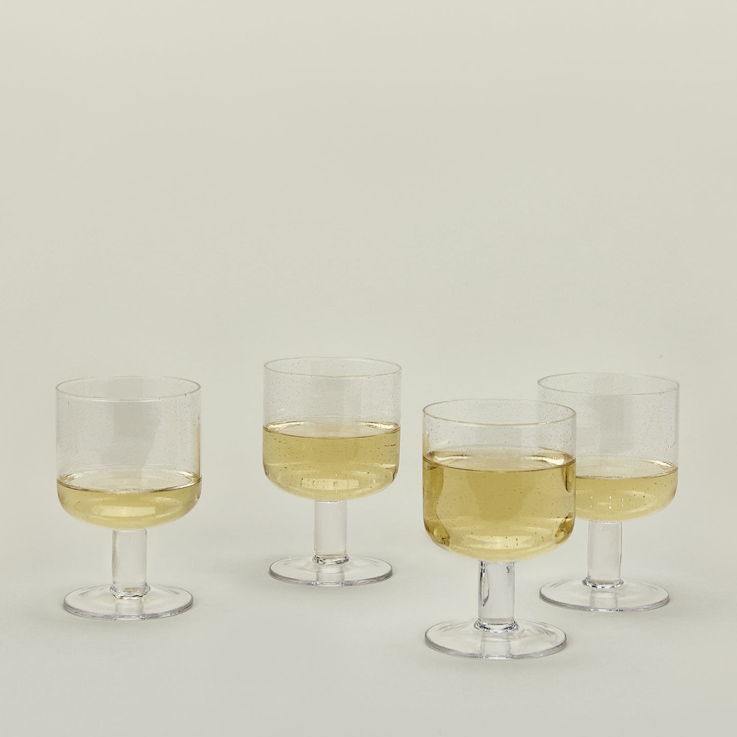 Simple Seeded Glassware, Set of 4 - Clear