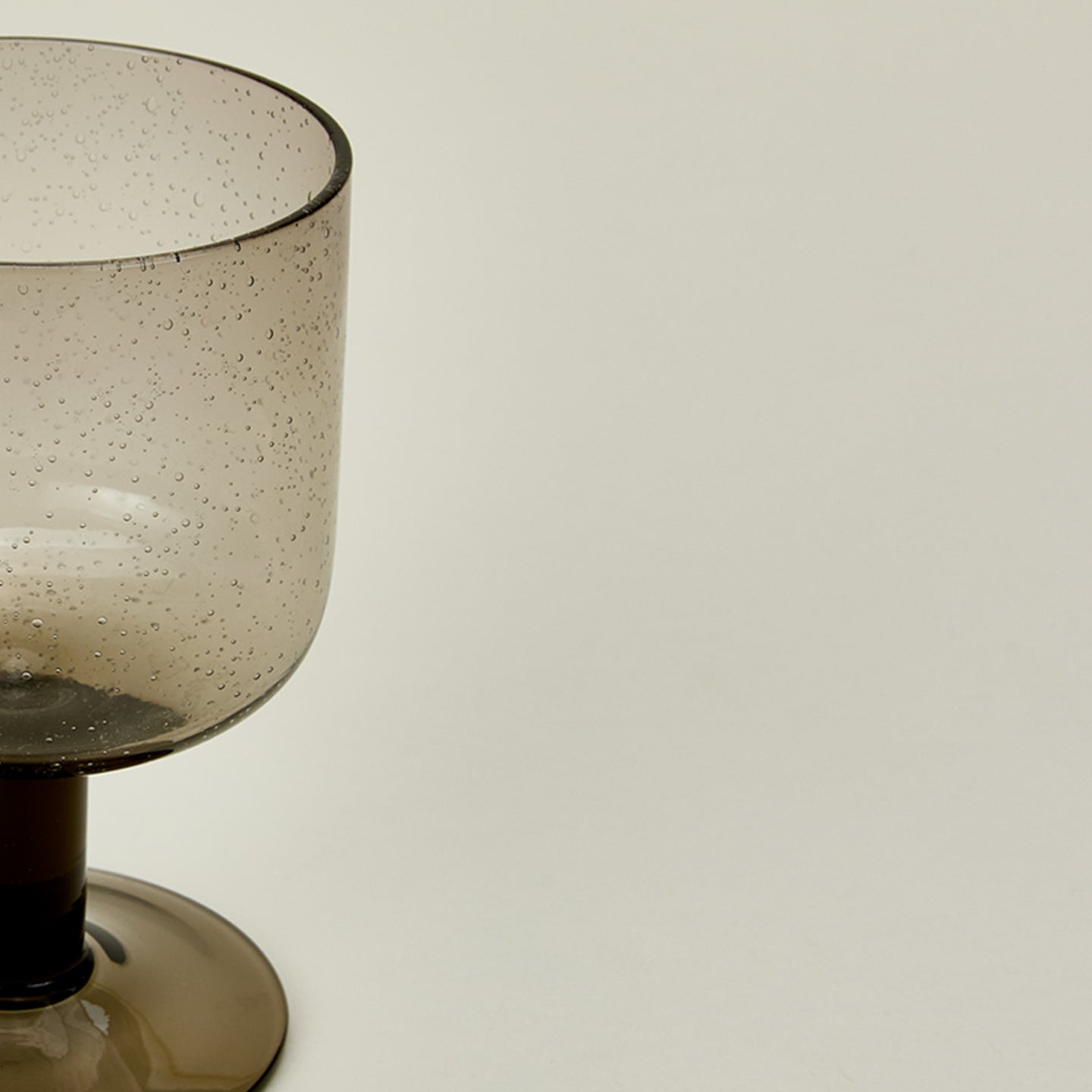 Detailed view of Simple seeded glassware in smoke