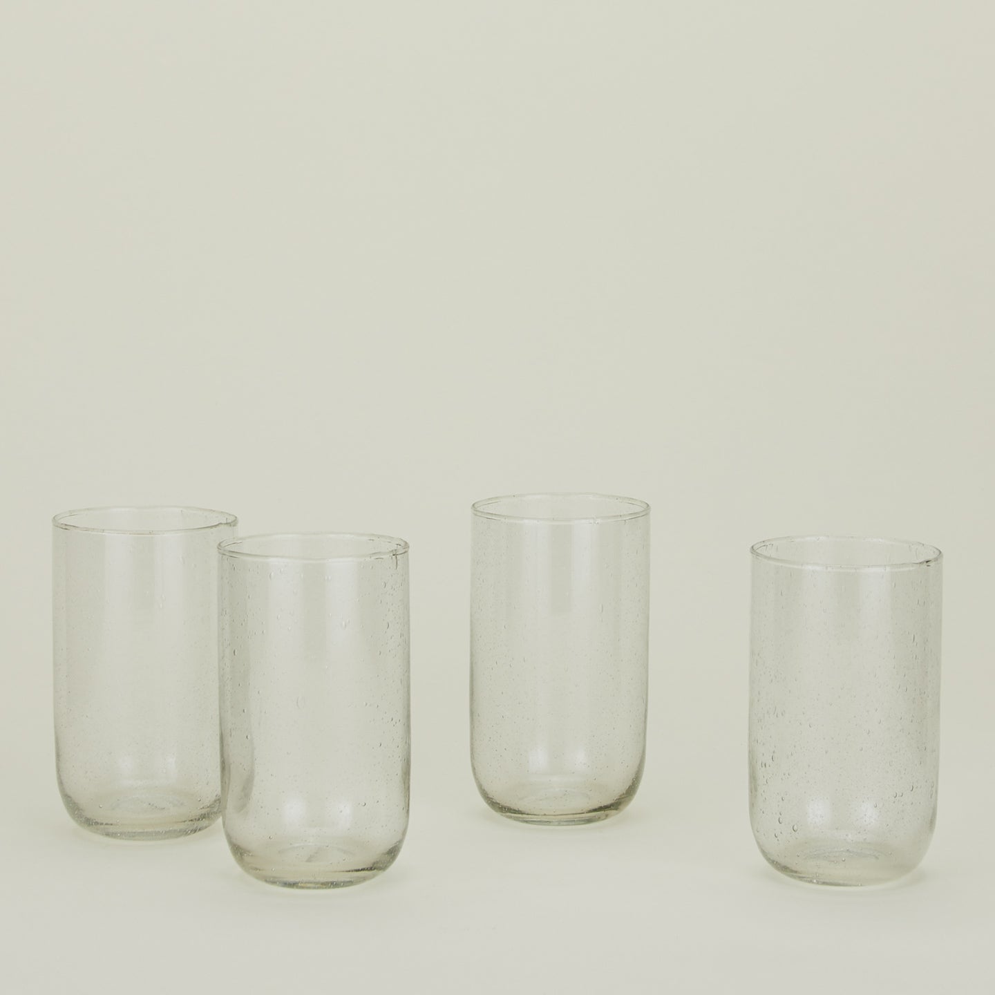 Large Seeded Glass, Set of 4 - Clear