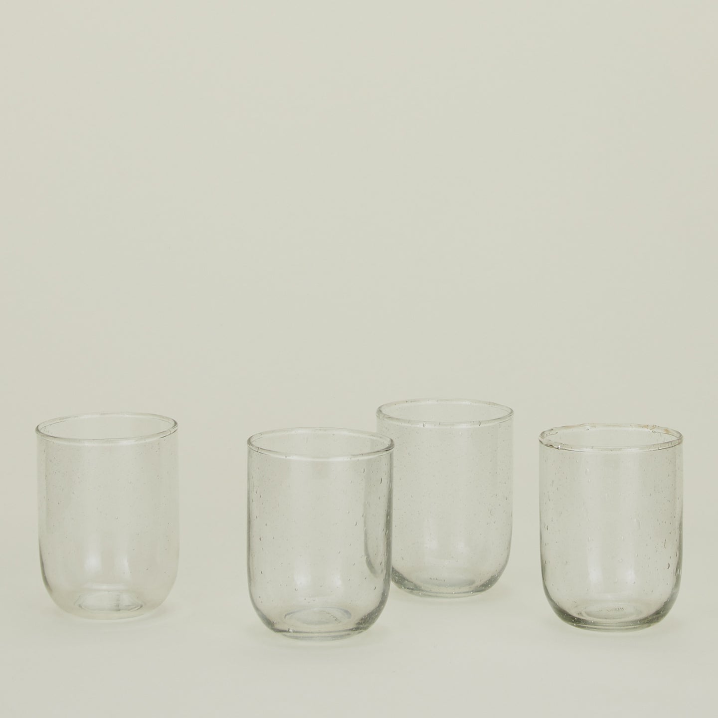 Small Seeded Glass, Set of 4 - Clear