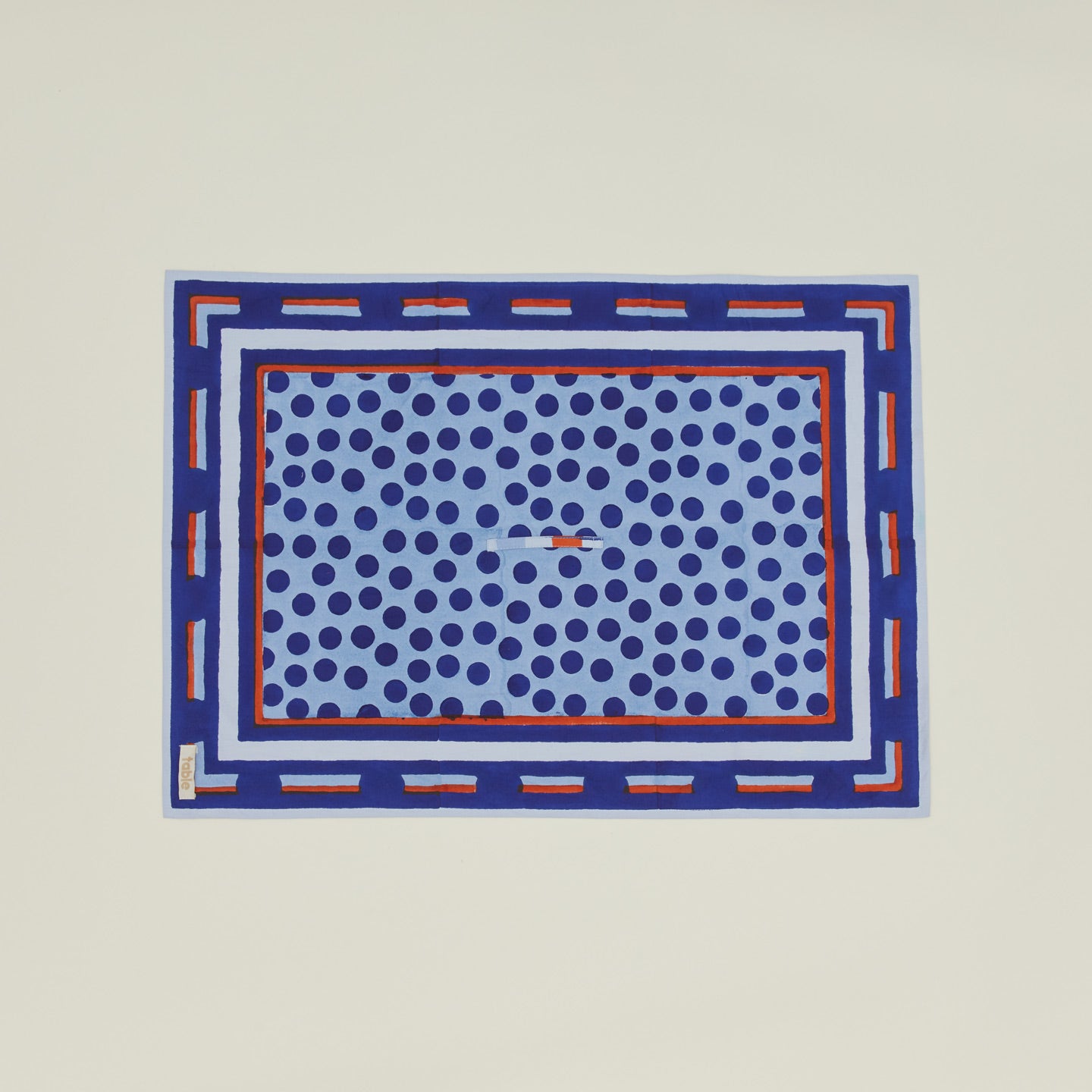 Block Printed Dish Cloth in Blue Dot.