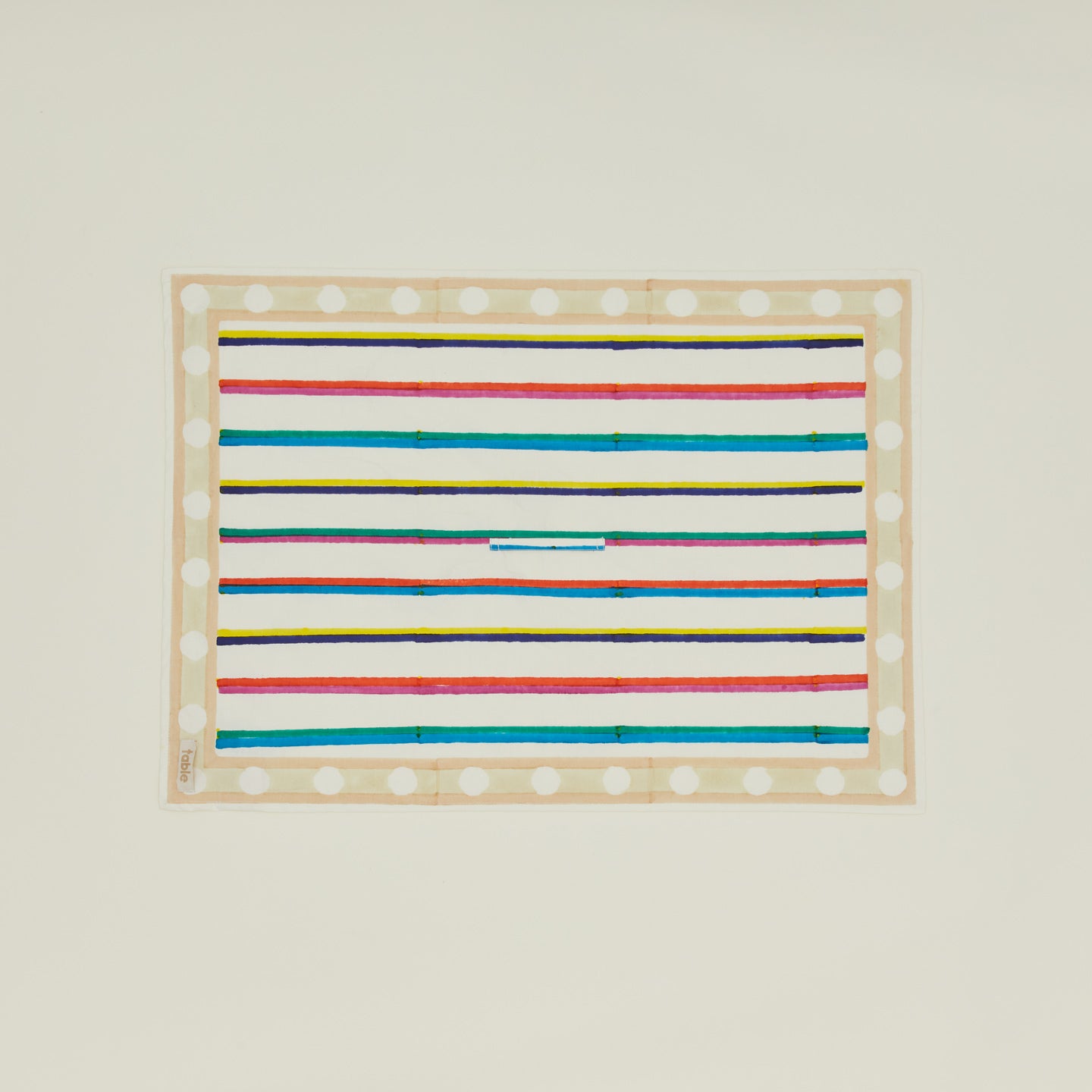 Block Printed Dish Cloth in Multi Stripe.