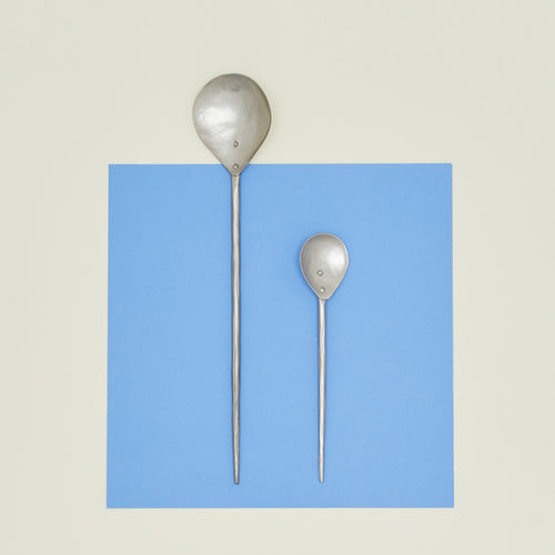 The collective forged pewter stir spoons, set of 2 of blue paper