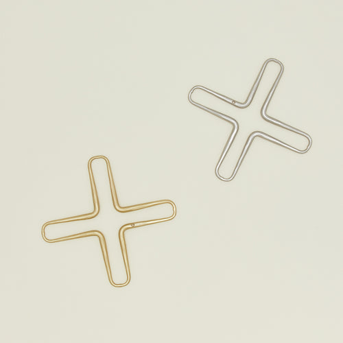 The collective forged trivet, set of 2 in pewter and brass