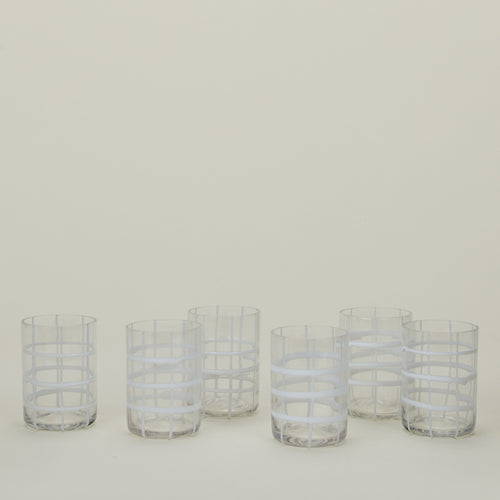 Set of 6 Twiddle Tumblers in Clear.