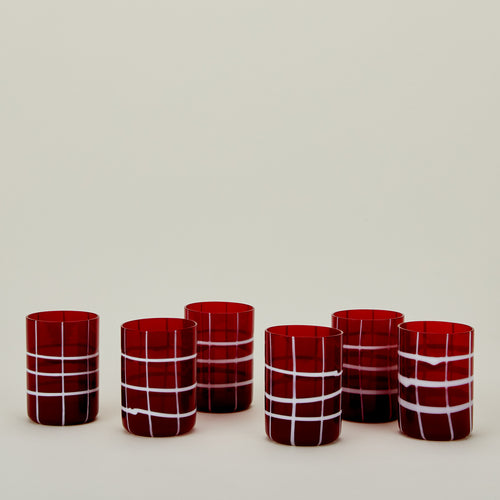Set of 6 Twiddle Tumblers in Red.