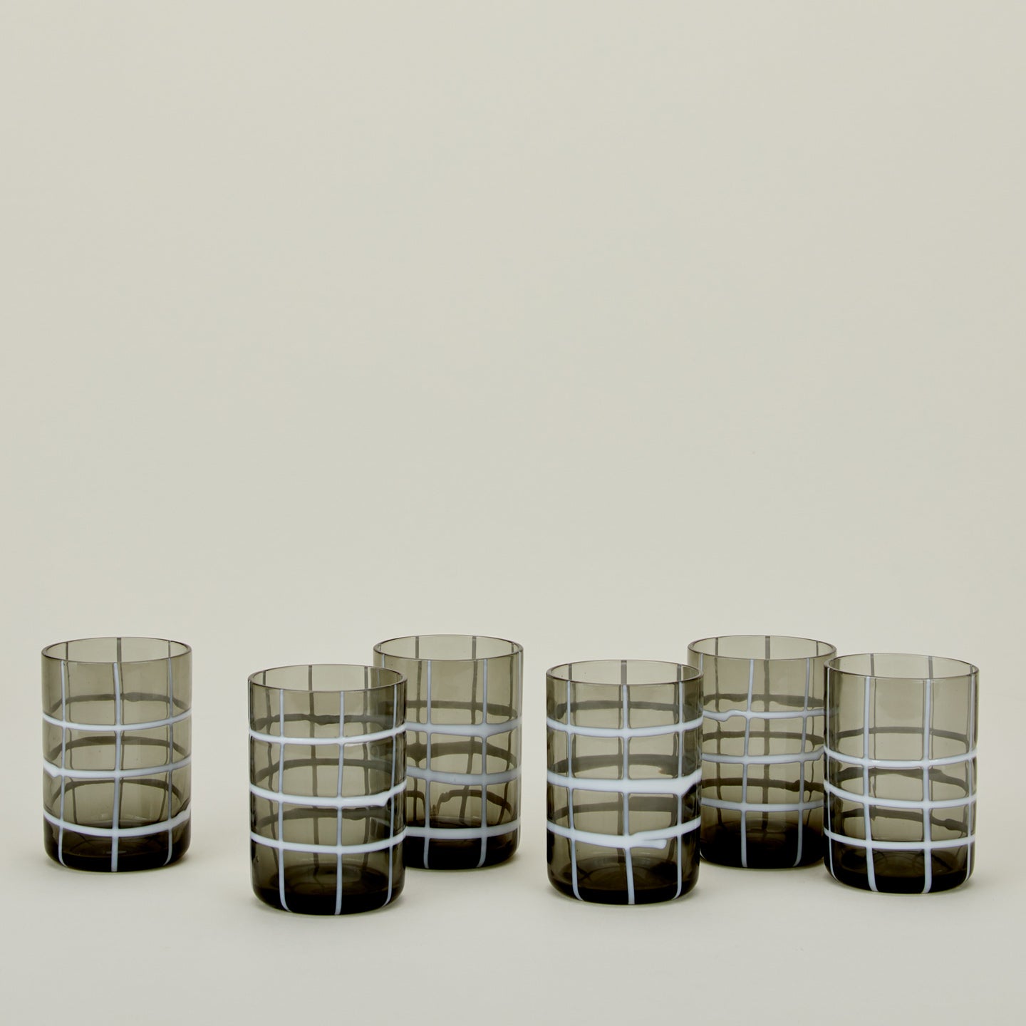 Set of 6 Twiddle Tumblers in Smoke.