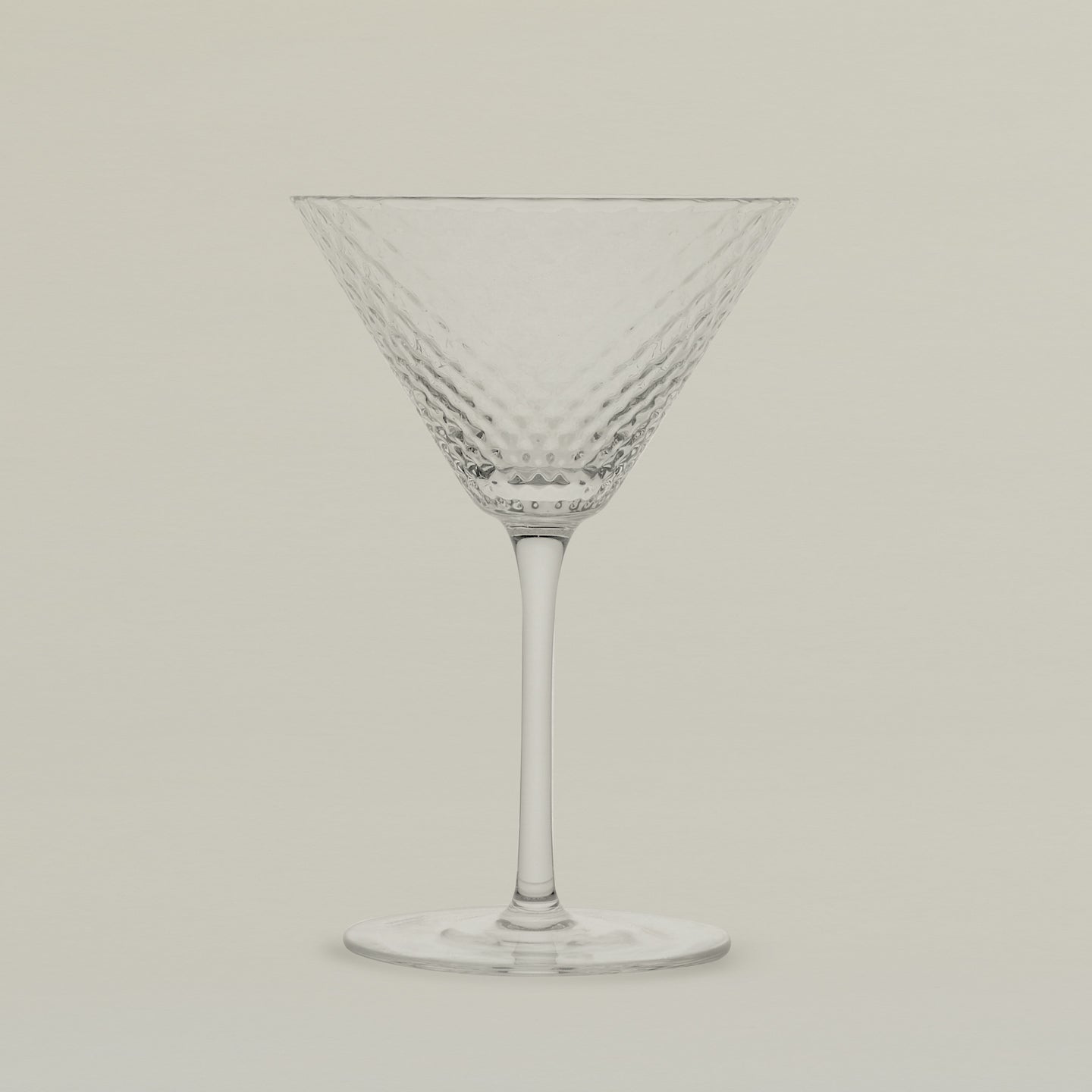 Close up of a Veneziano martini glass.