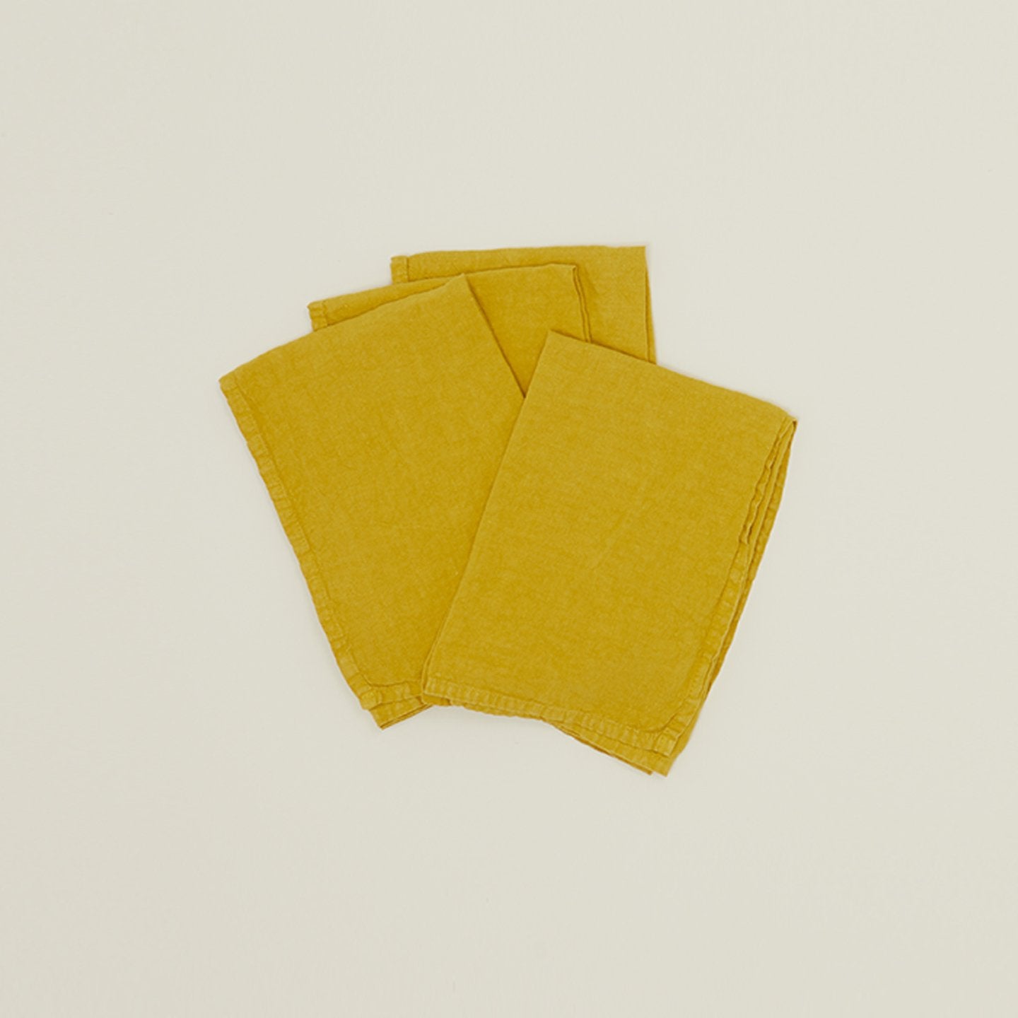 Mustard Yellow Cotton Napkins Frayed Linen Napkins Cloth -  in